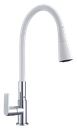 MET-611 Grifería Flexible Agua Fria con doble función para fregadero Blanca
