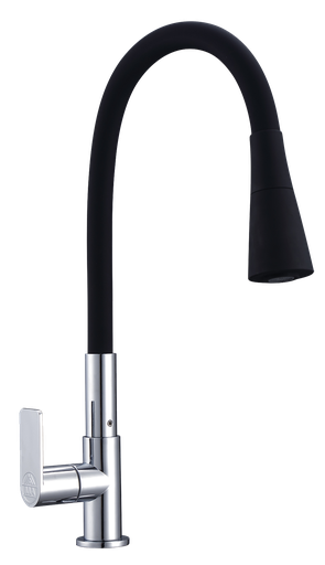 [MET-610] MET-610 Grifería Flexible Agua Fria con doble función para fregadero Negra
